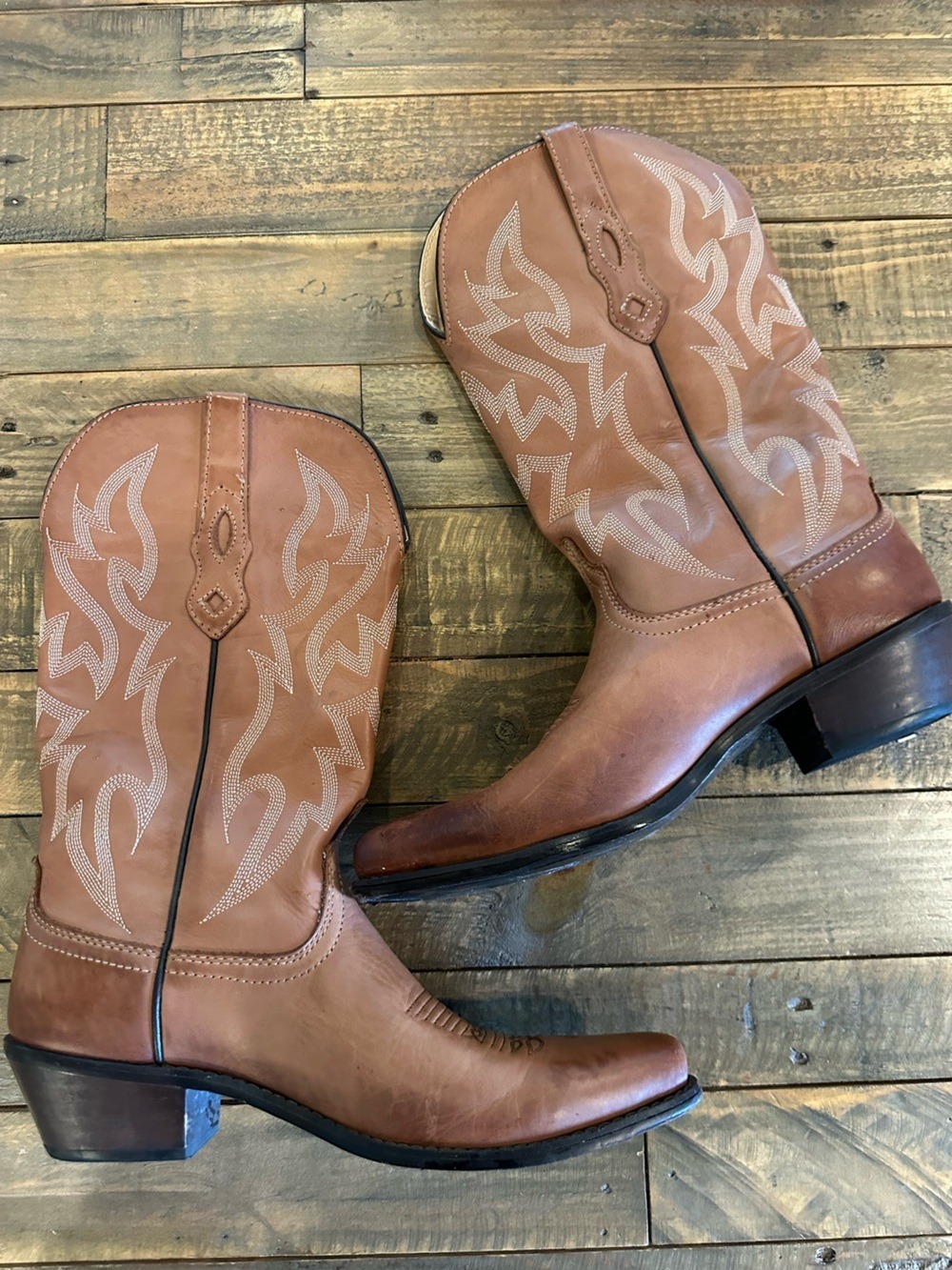 Nocona Brown Leather Western Cowboy Boots Size 9